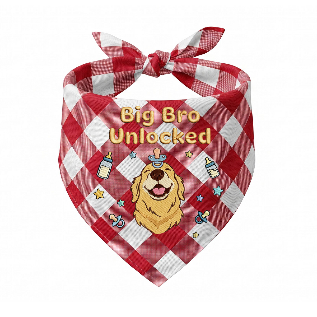 Golden Retriever Personalized Embroidered Bandana for New Baby Announcements (ver 3)