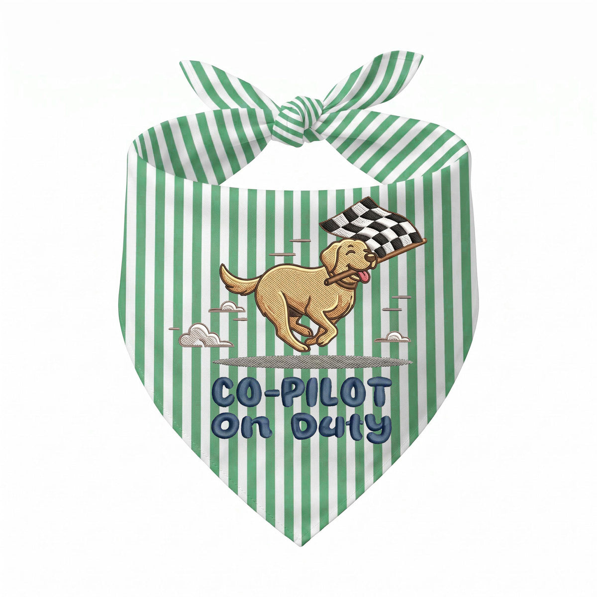 Labrador Car Racing Personalized Embroidered Pet Bandana for Speed Enthusiasts (ver 2)