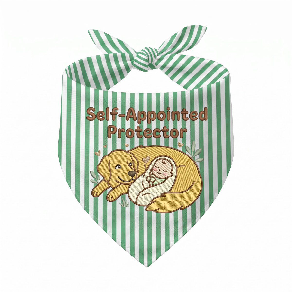 Golden Retriever Personalized Embroidered Bandana for New Pet Owners with Babies (ver 2)