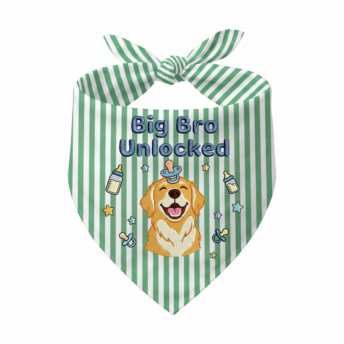 Golden Retriever Personalized Embroidered Bandana for New Baby Announcements (ver 2)