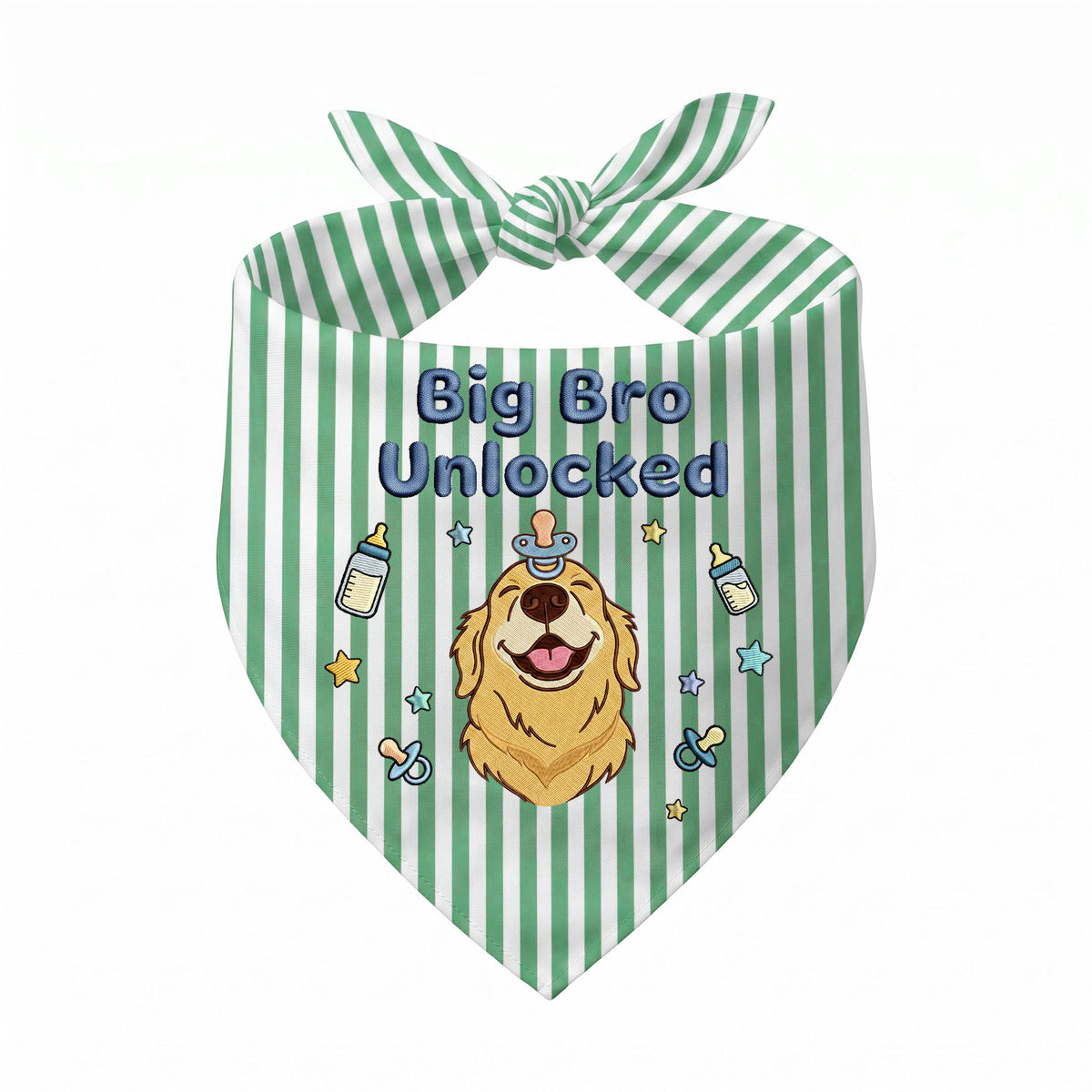 Golden Retriever Personalized Embroidered Bandana for New Baby Announcements (ver 3)