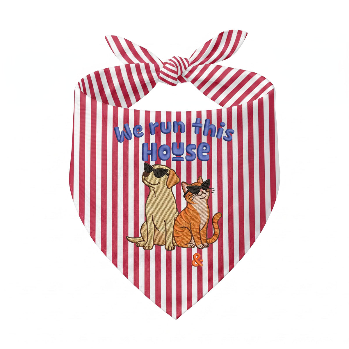 Labrador Cat Owner Personalized Embroidered Pet Bandana for Multi-Pet Homes (ver 2)