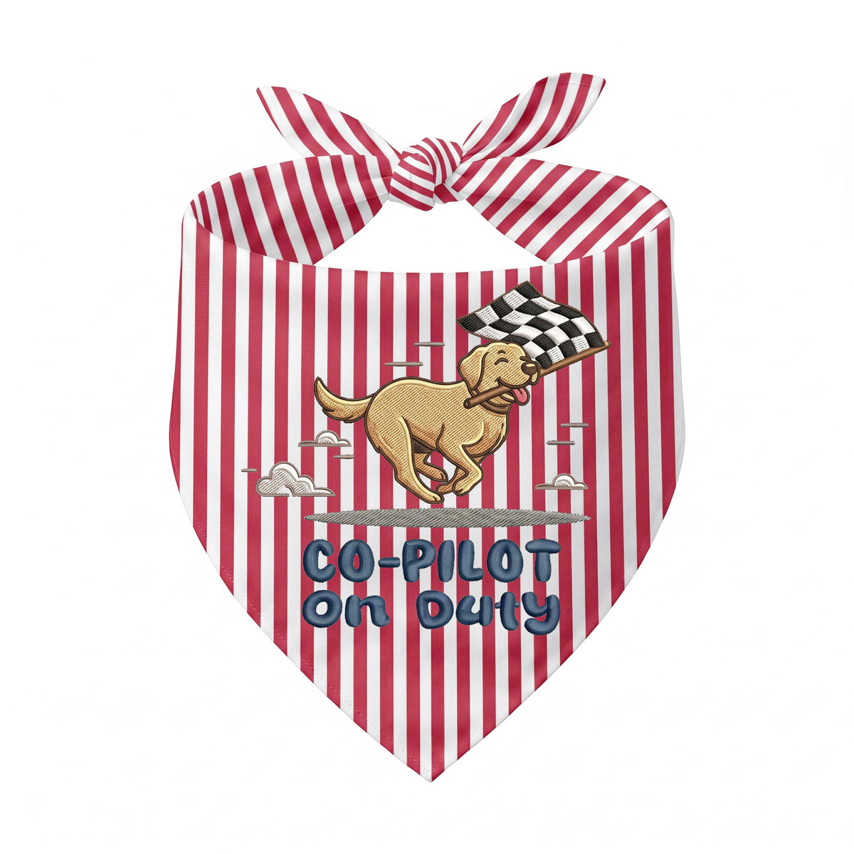 Labrador Car Racing Personalized Embroidered Pet Bandana for Speed Enthusiasts (ver 2)