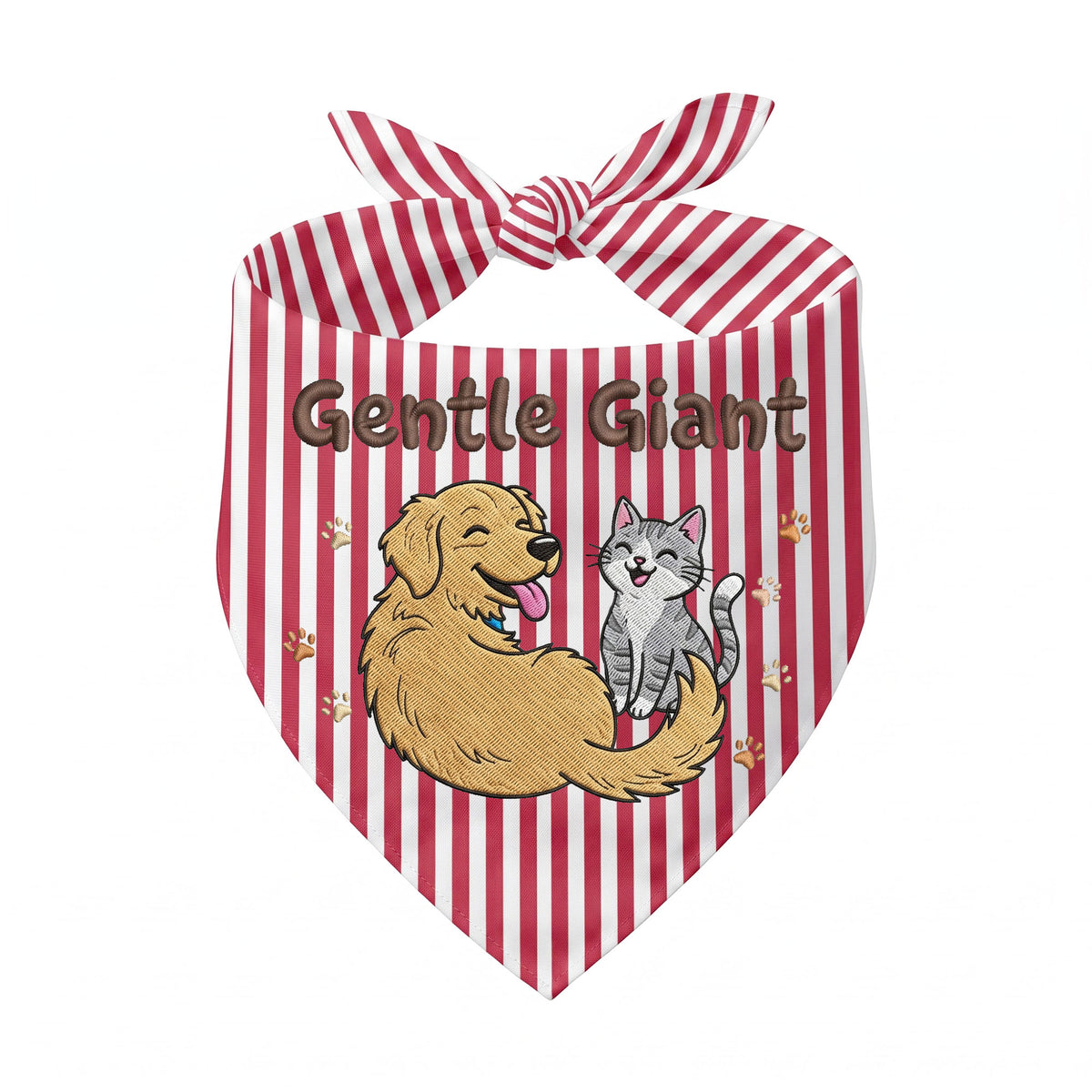 Golden Retriever Personalized Embroidered Bandana for New Pet Owners with Cats (ver 2)