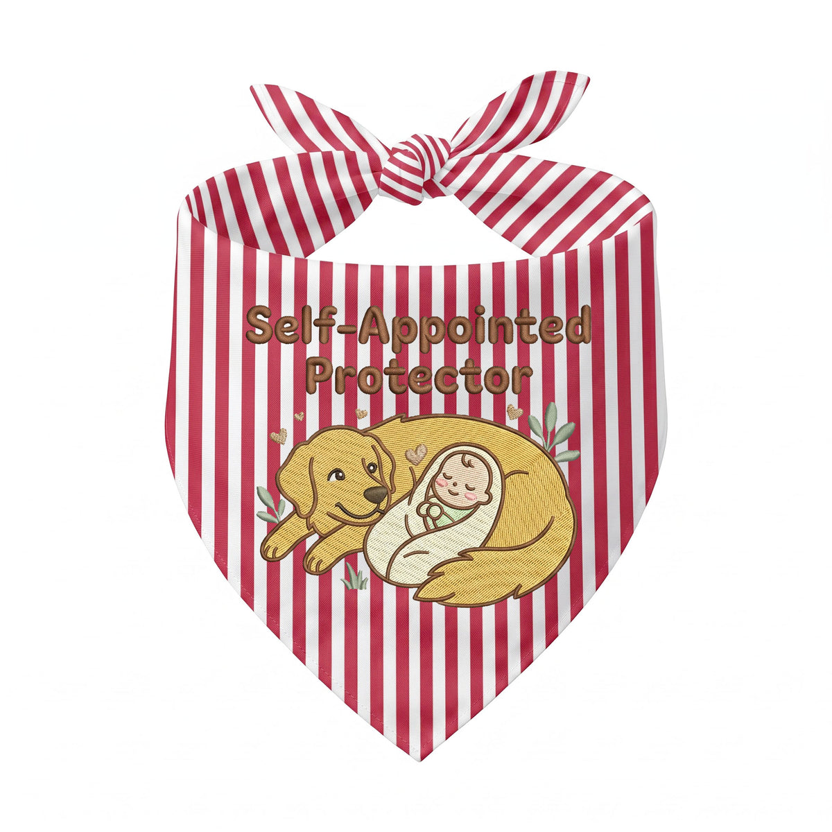 Golden Retriever Personalized Embroidered Bandana for New Pet Owners with Babies (ver 2)