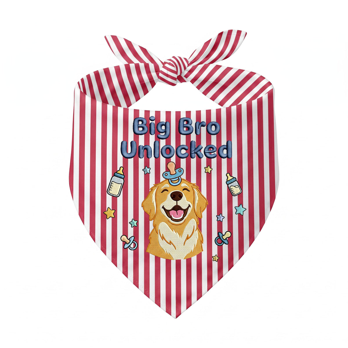 Golden Retriever Personalized Embroidered Bandana for New Baby Announcements (ver 2)