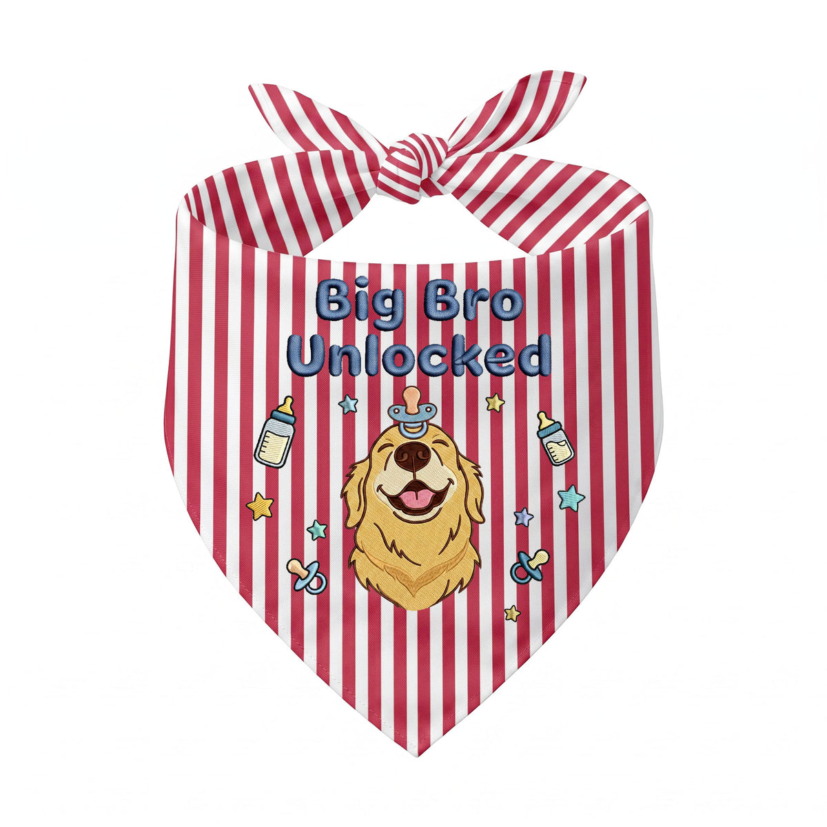 Golden Retriever Personalized Embroidered Bandana for New Baby Announcements (ver 3)