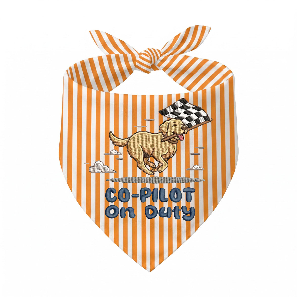 Labrador Car Racing Personalized Embroidered Pet Bandana for Speed Enthusiasts (ver 2)