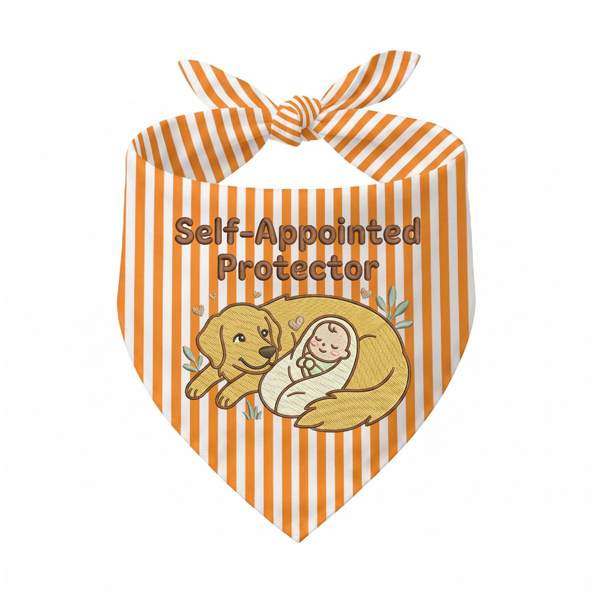 Golden Retriever Personalized Embroidered Bandana for New Pet Owners with Babies (ver 2)