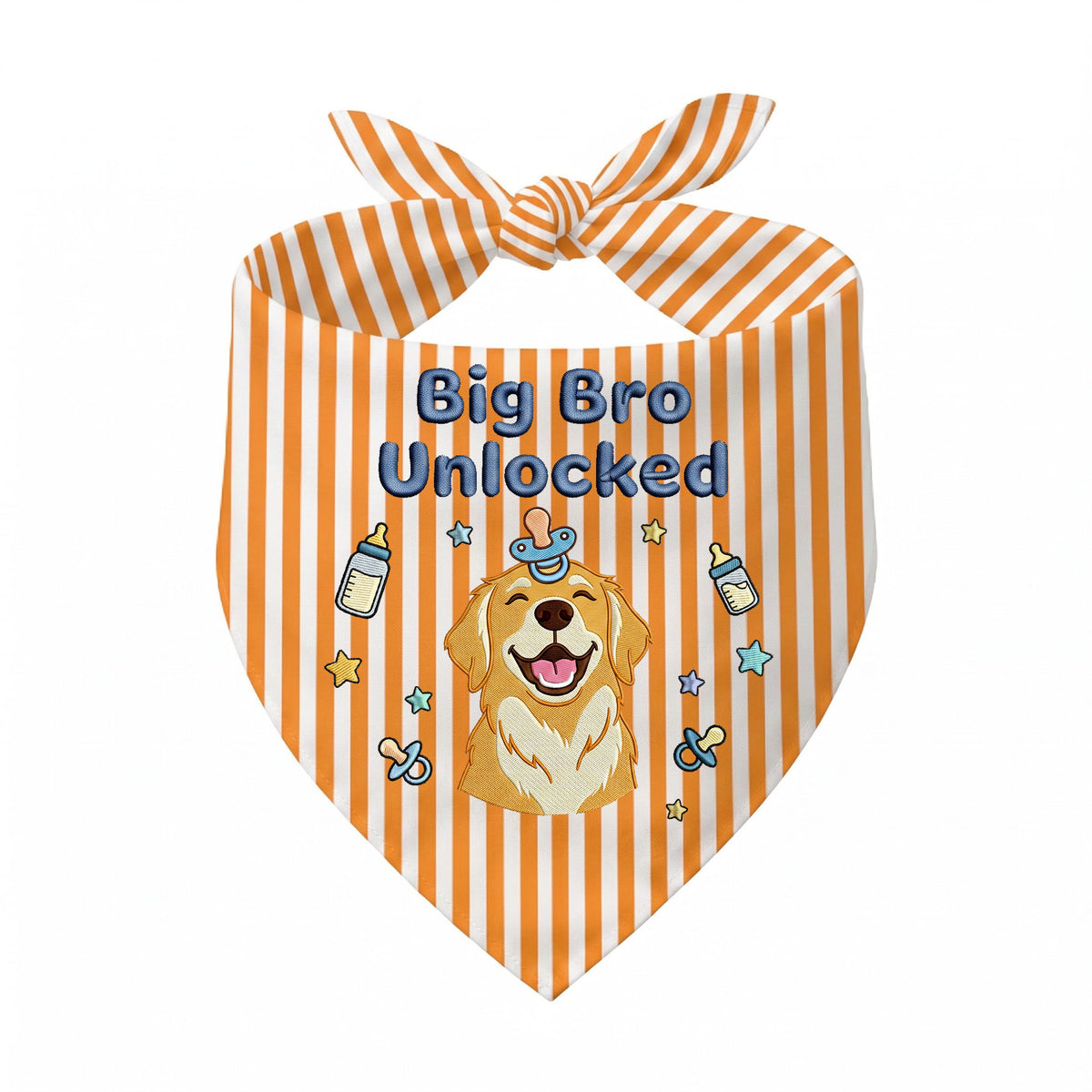 Golden Retriever Personalized Embroidered Bandana for New Baby Announcements (ver 2)