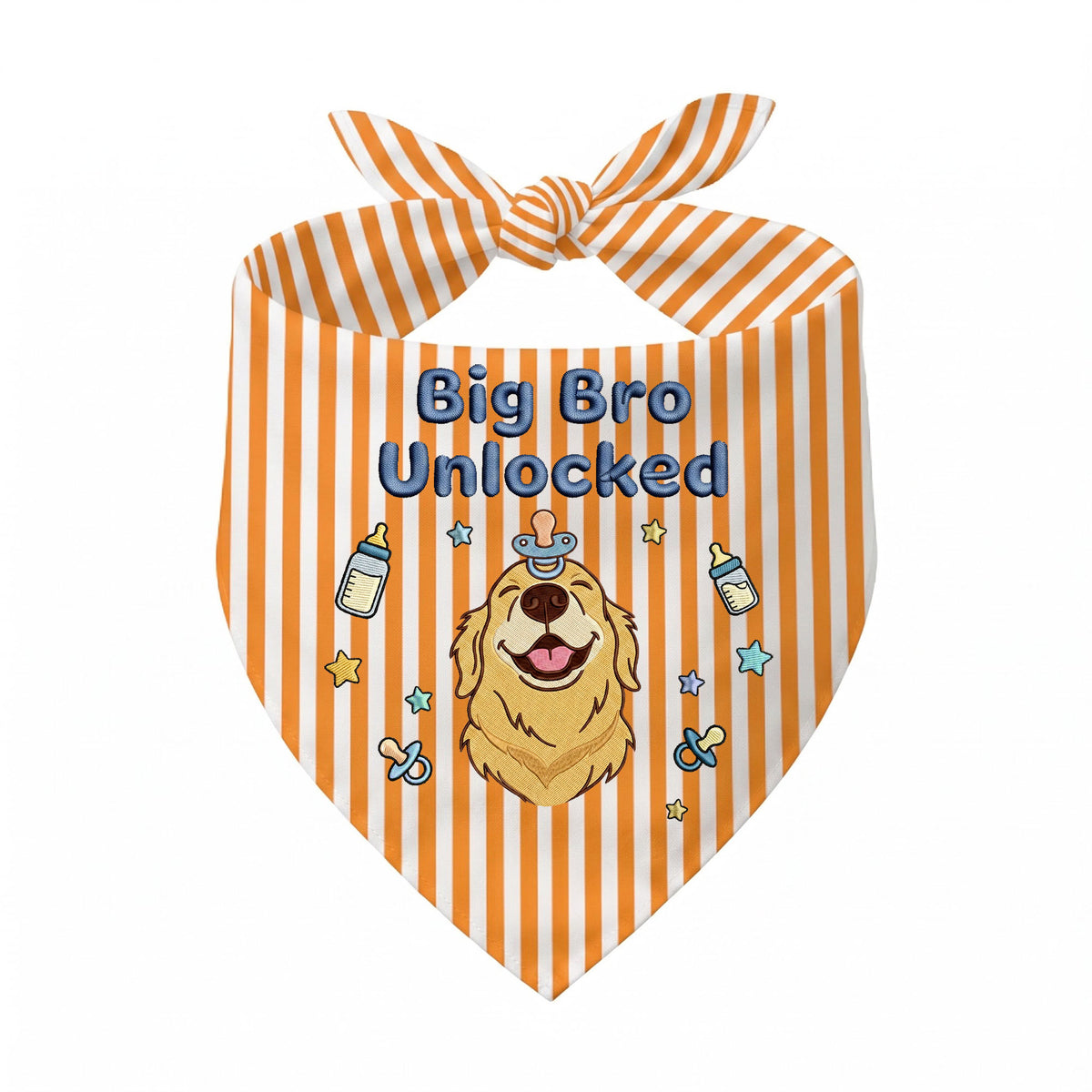 Golden Retriever Personalized Embroidered Bandana for New Baby Announcements (ver 3)