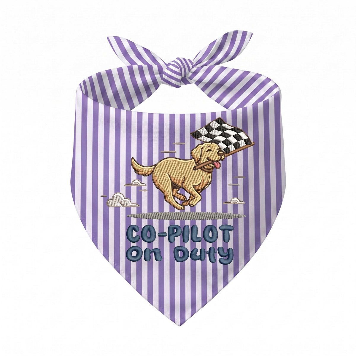 Labrador Car Racing Personalized Embroidered Pet Bandana for Speed Enthusiasts (ver 2)