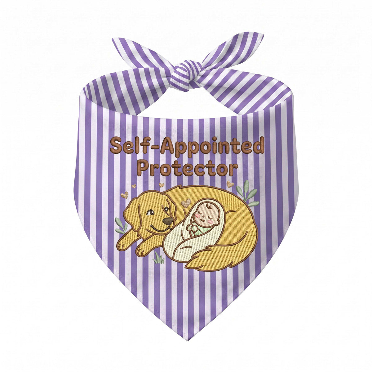 Golden Retriever Personalized Embroidered Bandana for New Pet Owners with Babies (ver 2)