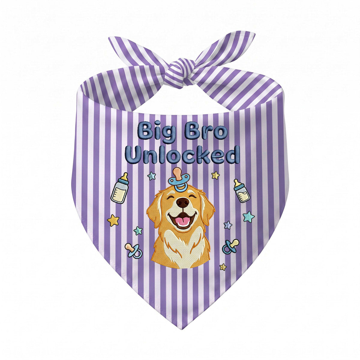 Golden Retriever Personalized Embroidered Bandana for New Baby Announcements (ver 2)