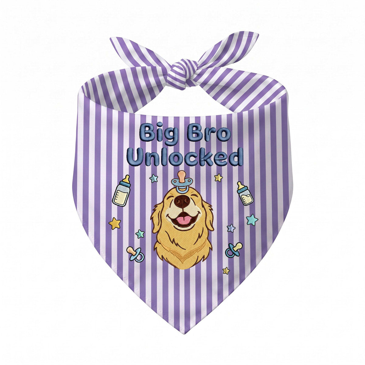 Golden Retriever Personalized Embroidered Bandana for New Baby Announcements (ver 3)