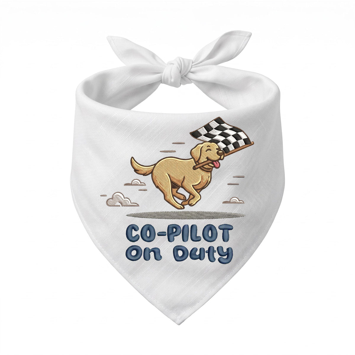 Labrador Car Racing Personalized Embroidered Pet Bandana for Speed Enthusiasts (ver 2)