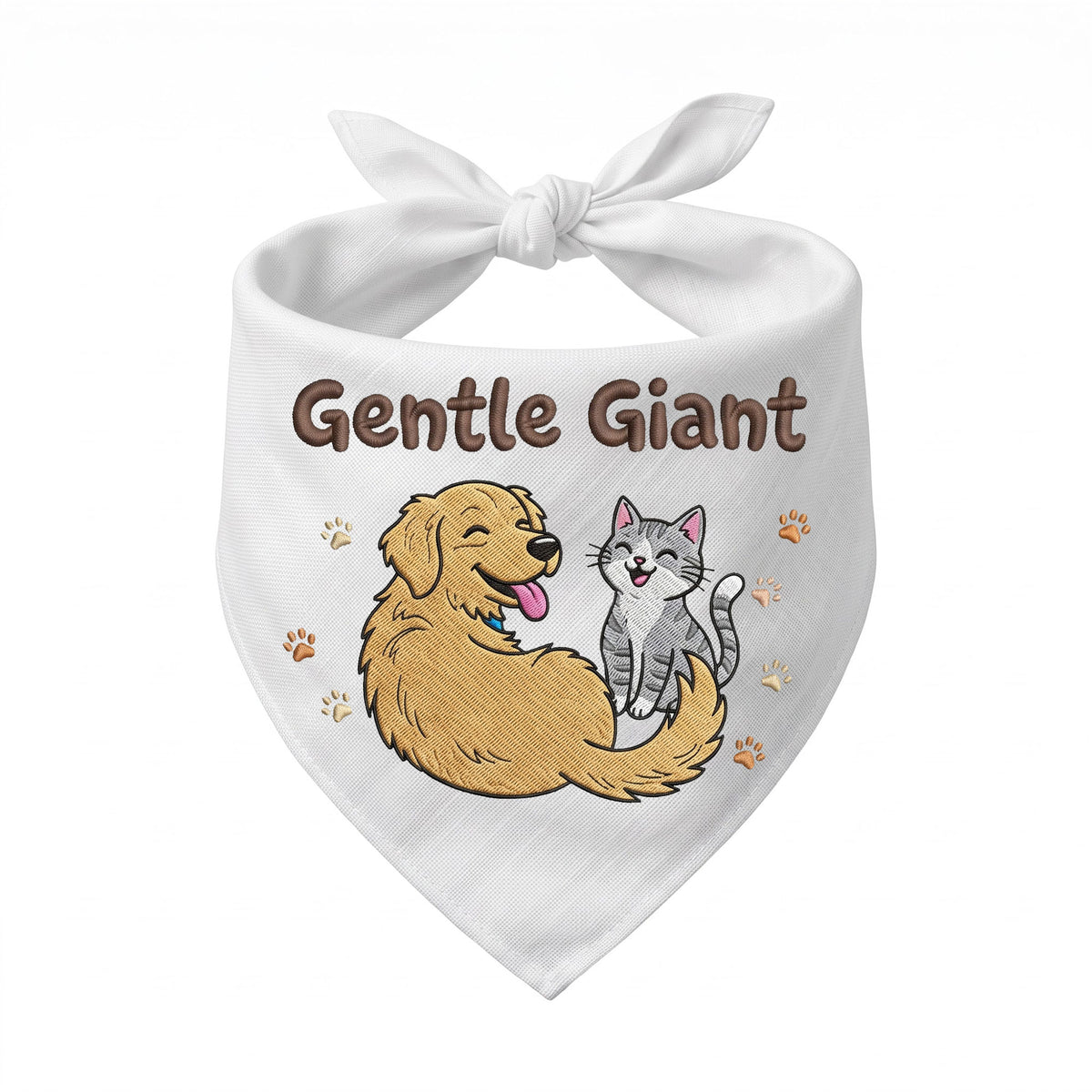 Golden Retriever Personalized Embroidered Bandana for New Pet Owners with Cats (ver 2)