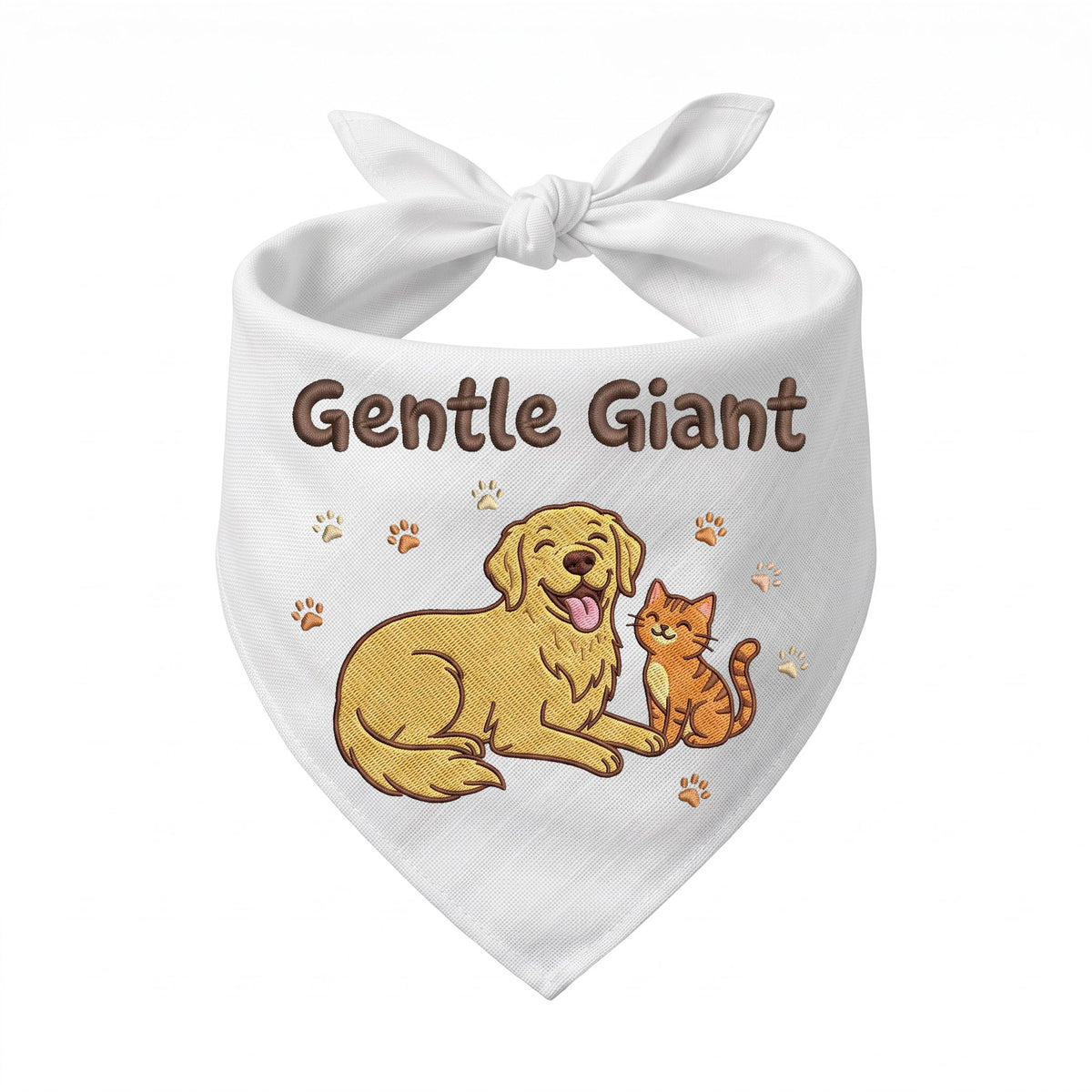 Golden Retriever Personalized Embroidered Bandana for New Pet Owners with Cats (ver 3)