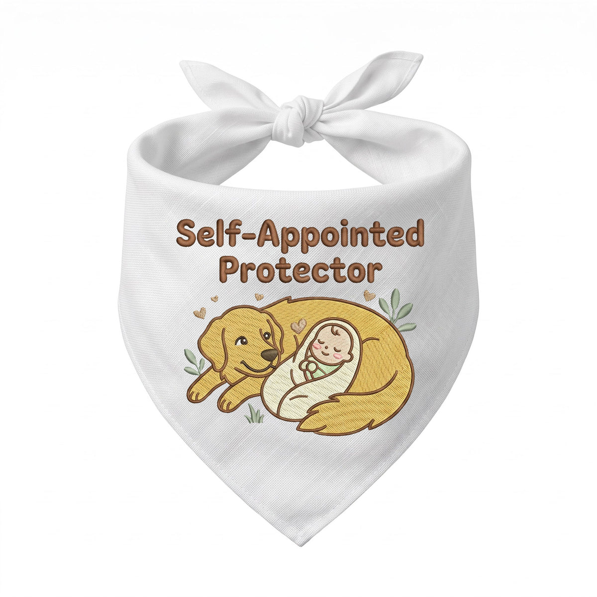 Golden Retriever Personalized Embroidered Bandana for New Pet Owners with Babies (ver 2)