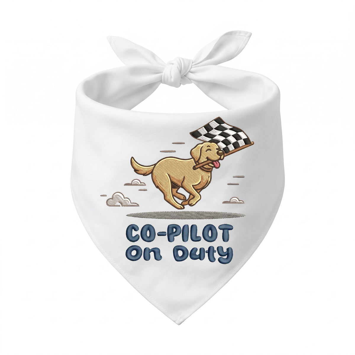 Labrador Car Racing Personalized Embroidered Pet Bandana for Speed Enthusiasts (ver 2)