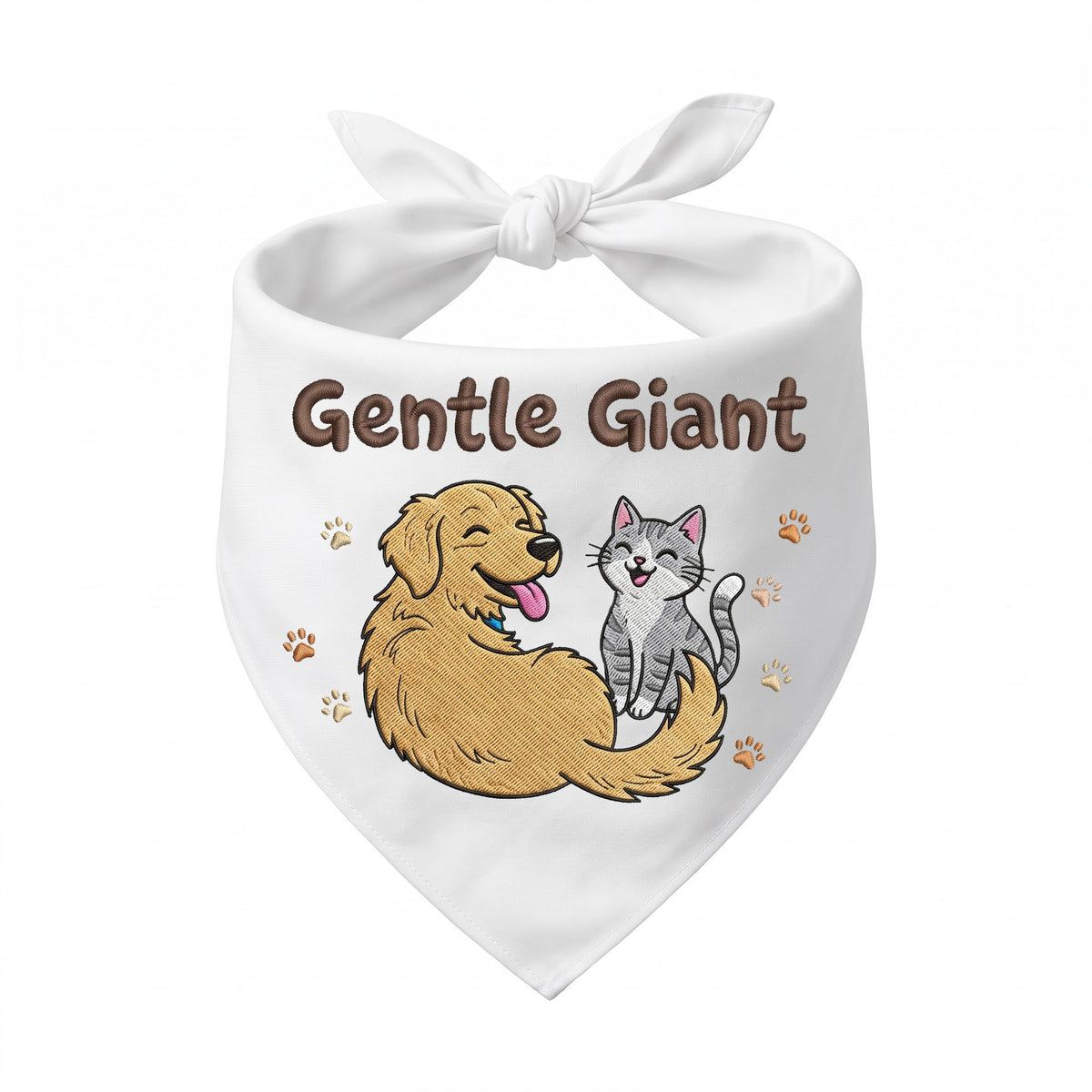 Golden Retriever Personalized Embroidered Bandana for New Pet Owners with Cats (ver 2)