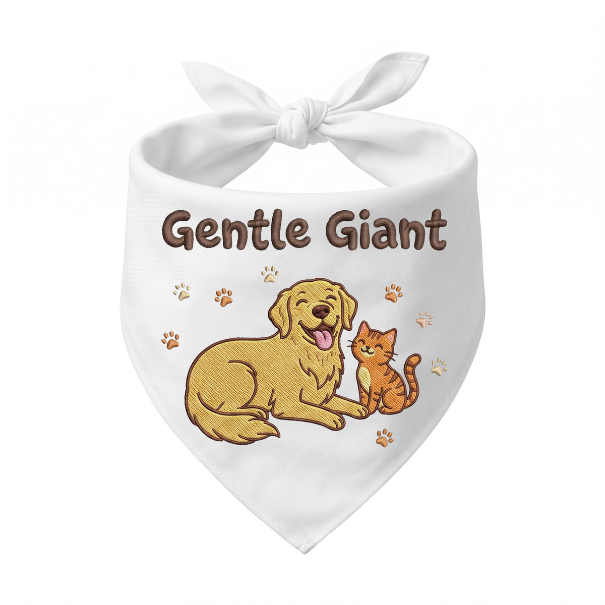 Golden Retriever Personalized Embroidered Bandana for New Pet Owners with Cats (ver 3)