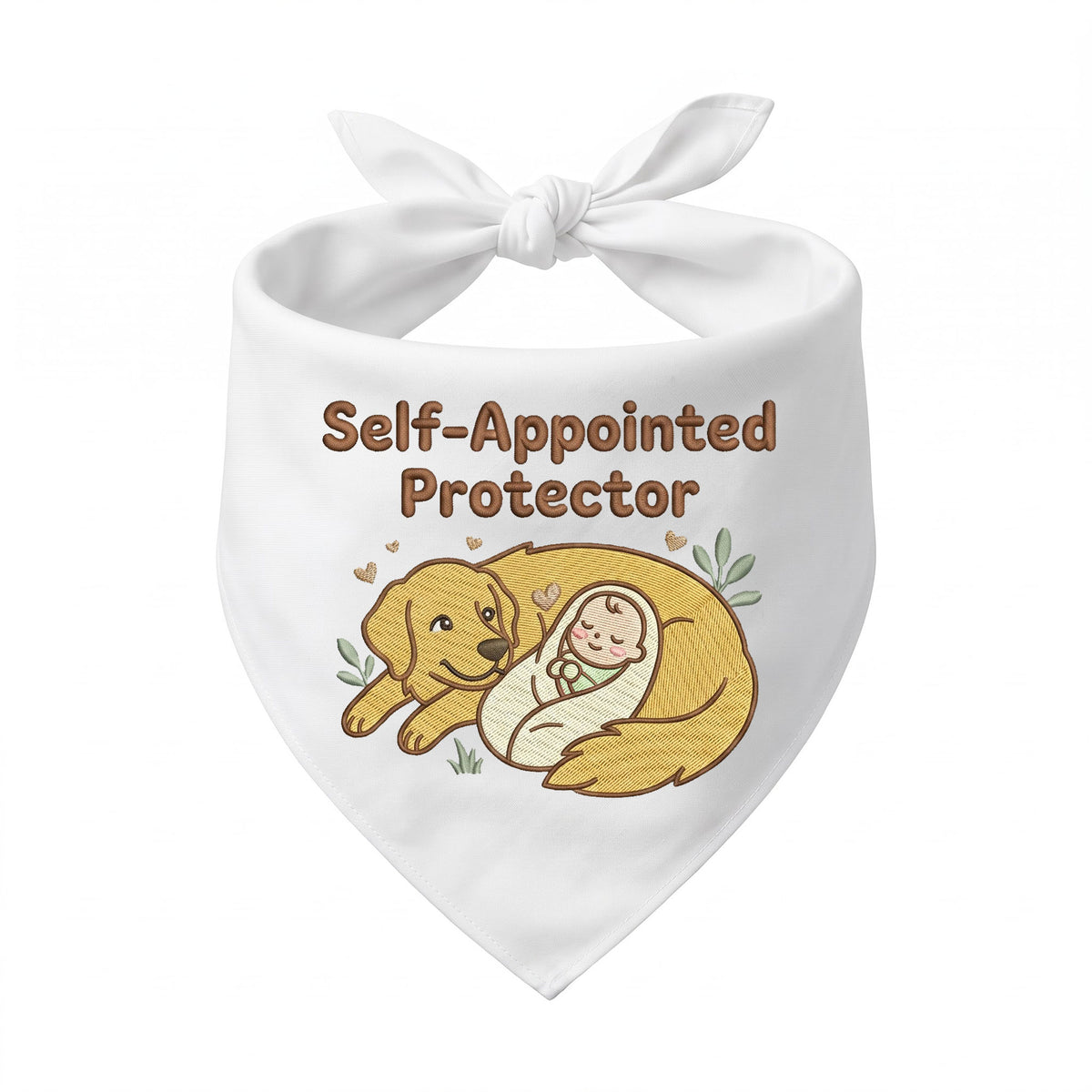 Golden Retriever Personalized Embroidered Bandana for New Pet Owners with Babies (ver 2)