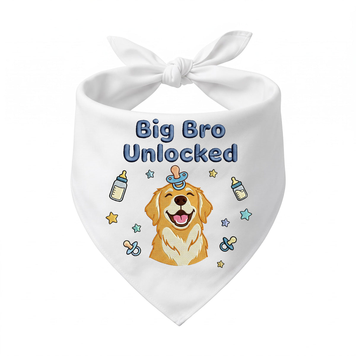 Golden Retriever Personalized Embroidered Bandana for New Baby Announcements (ver 2)