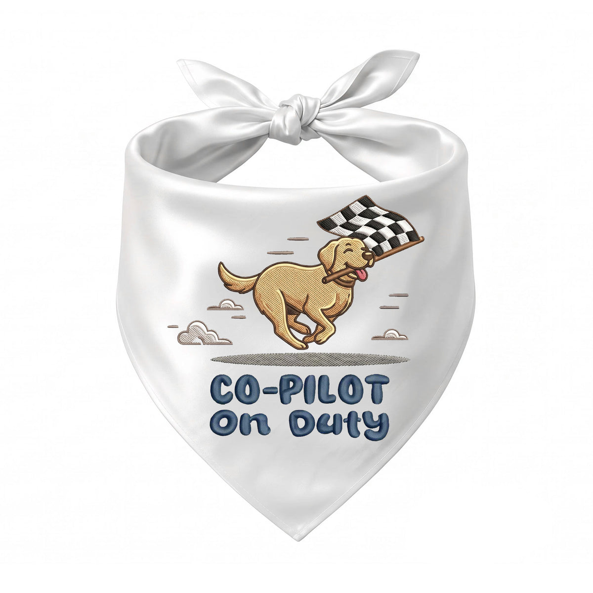 Labrador Car Racing Personalized Embroidered Pet Bandana for Speed Enthusiasts (ver 2)