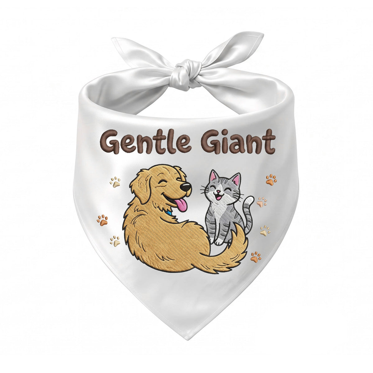 Golden Retriever Personalized Embroidered Bandana for New Pet Owners with Cats (ver 2)