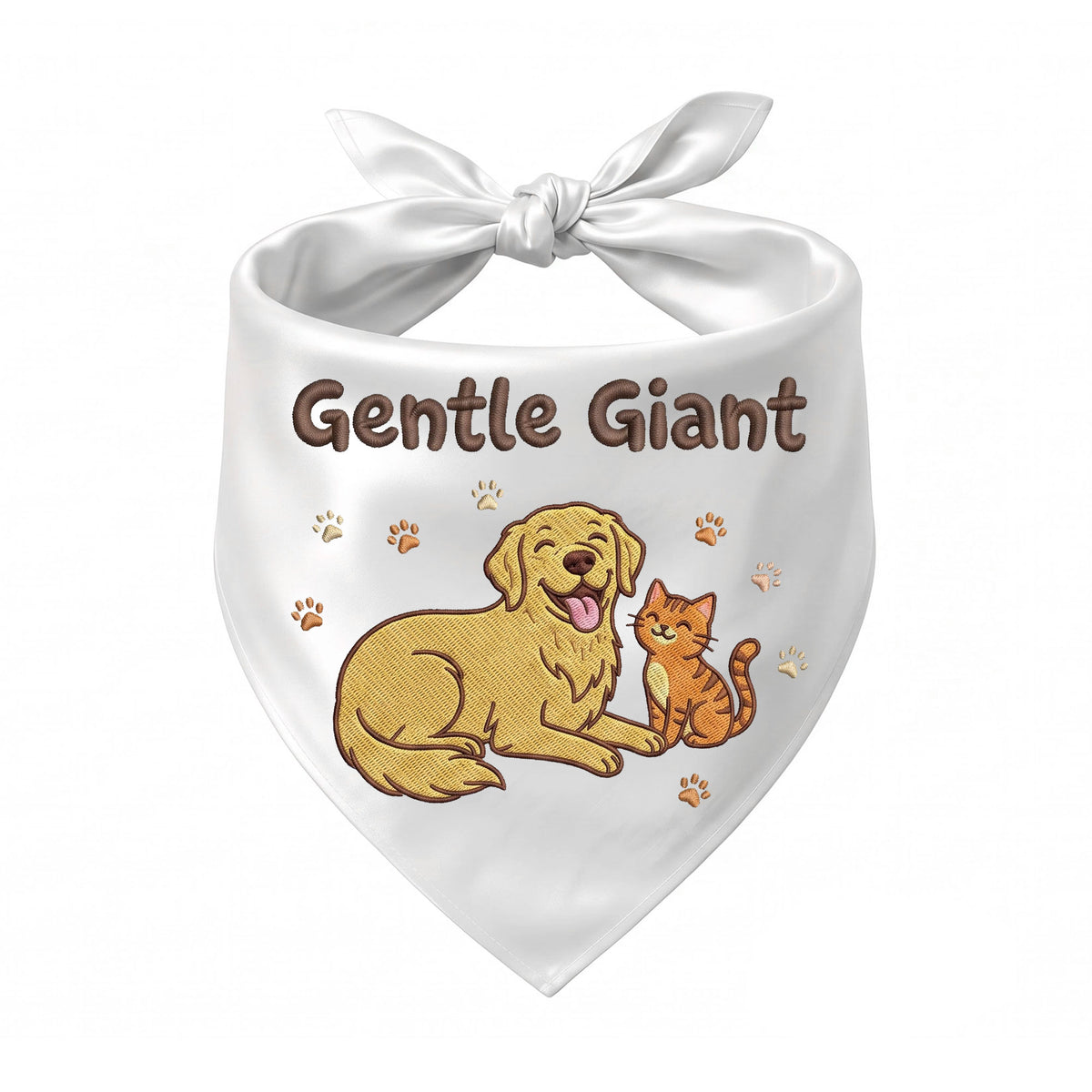 Golden Retriever Personalized Embroidered Bandana for New Pet Owners with Cats (ver 3)