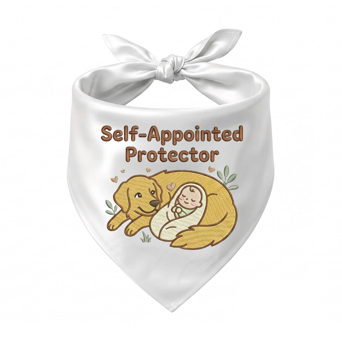 Golden Retriever Personalized Embroidered Bandana for New Pet Owners with Babies (ver 2)